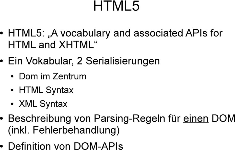 Zentrum HTML Syntax XML Syntax Beschreibung von