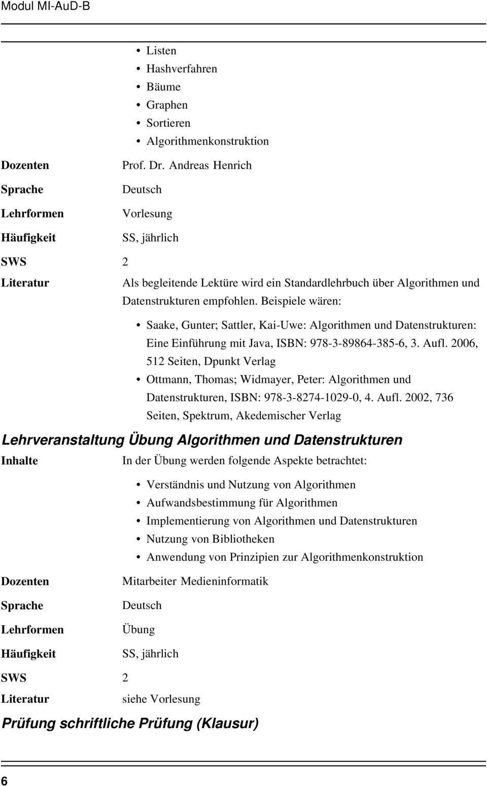 Beispiele wären: Saake, Gunter; Sattler, Kai-Uwe: Algorithmen und Datenstrukturen: Eine Einführung mit Java, ISBN: 978-3-89864-385-6, 3. Aufl.
