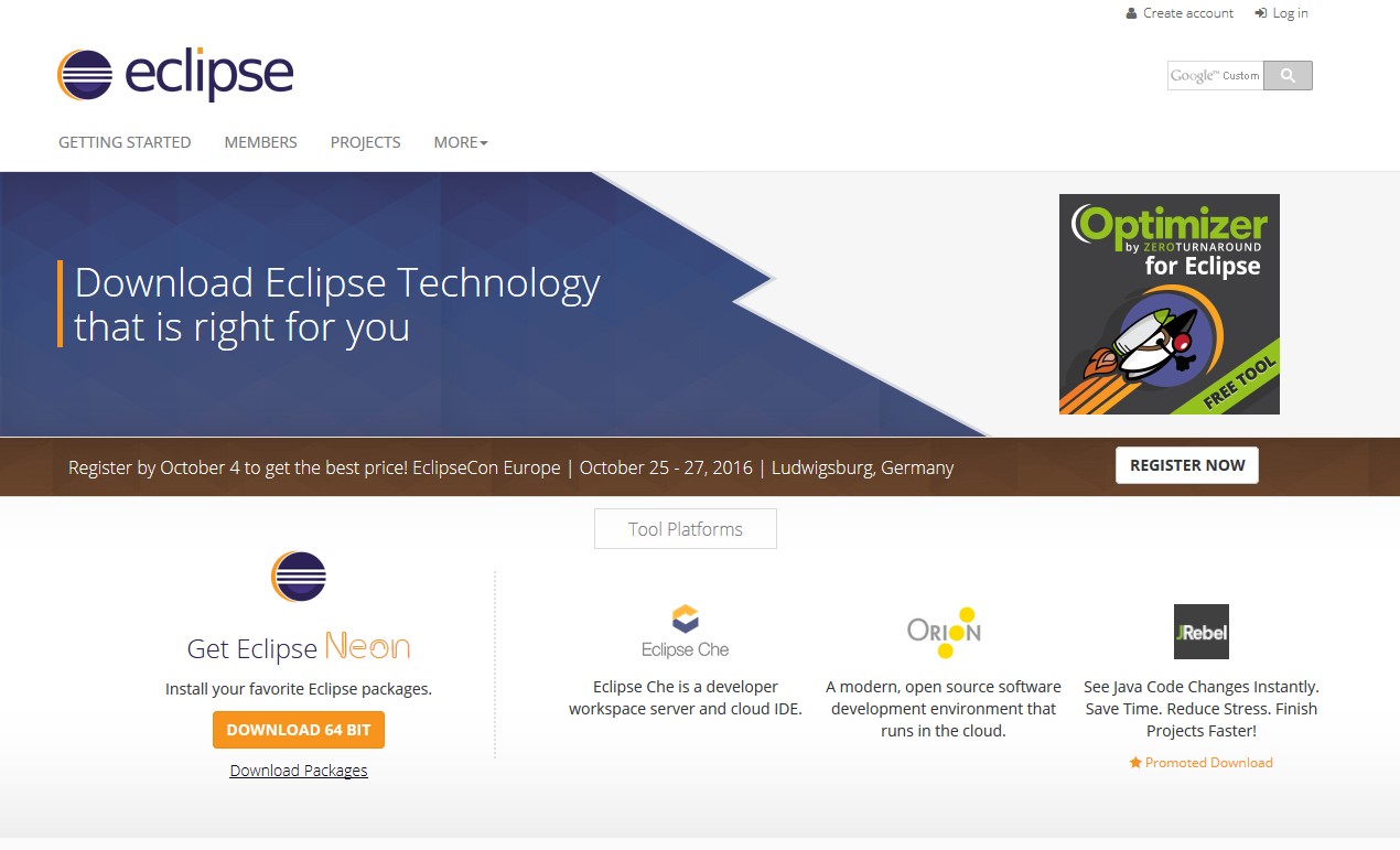 2. Eclipse Besuchen Sie die Homepage von Eclipse www.eclipse.org. Die neueste Version ist Neon.