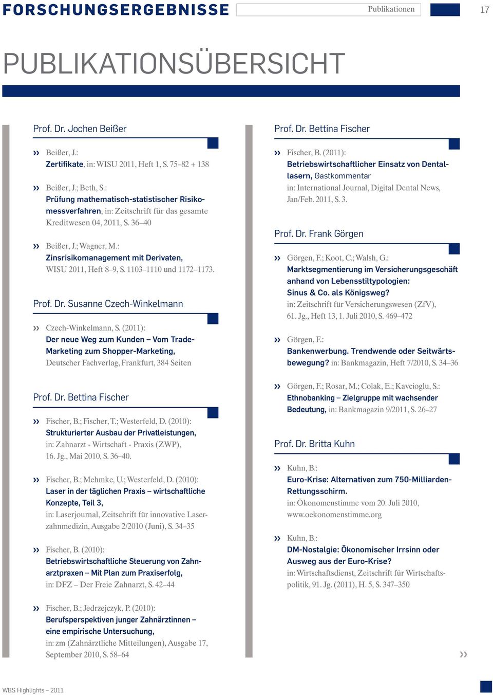: Zinsrisikomanagement mit Derivaten, WISU 2011, Heft 8 9, S. 1103 1110 und 1172 1173. Prof. Dr. Susanne Czech-Winkelmann Czech-Winkelmann, S.