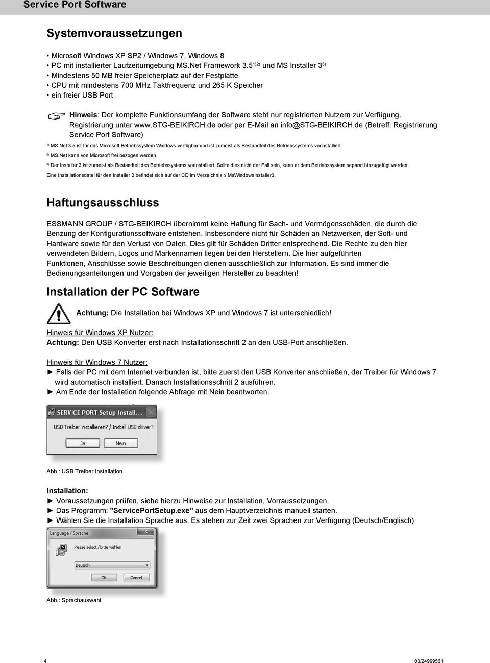 Funktionsumfang der Software steht nur registrierten Nutzern zur Verfügung. Registrierung unter www.stg-beikirch.de oder per E-Mail an info@stg-beikirch.