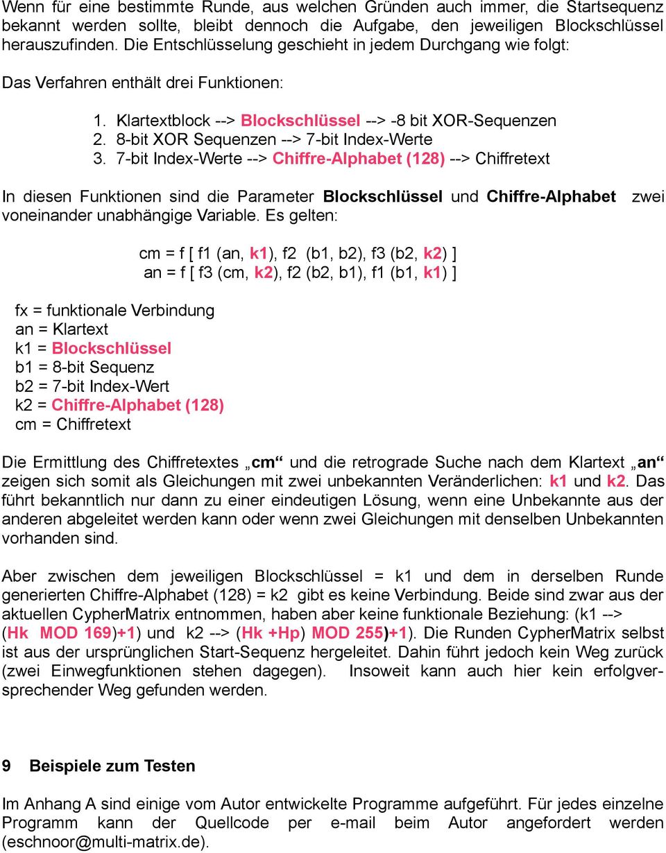 8-bit XOR Sequenzen --> 7-bit Index-Werte 3.