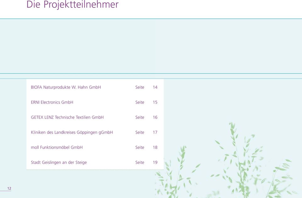 Technische Textilien GmbH Seite 16 Kliniken des Landkreises