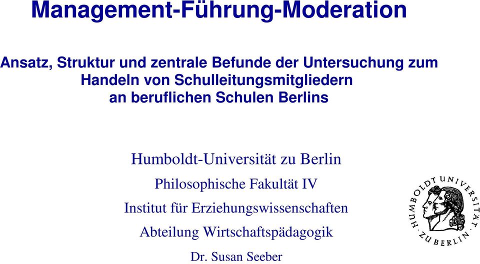 Schulen Berlins HumboldtUniversität zu Berlin Philosophische Fakultät IV