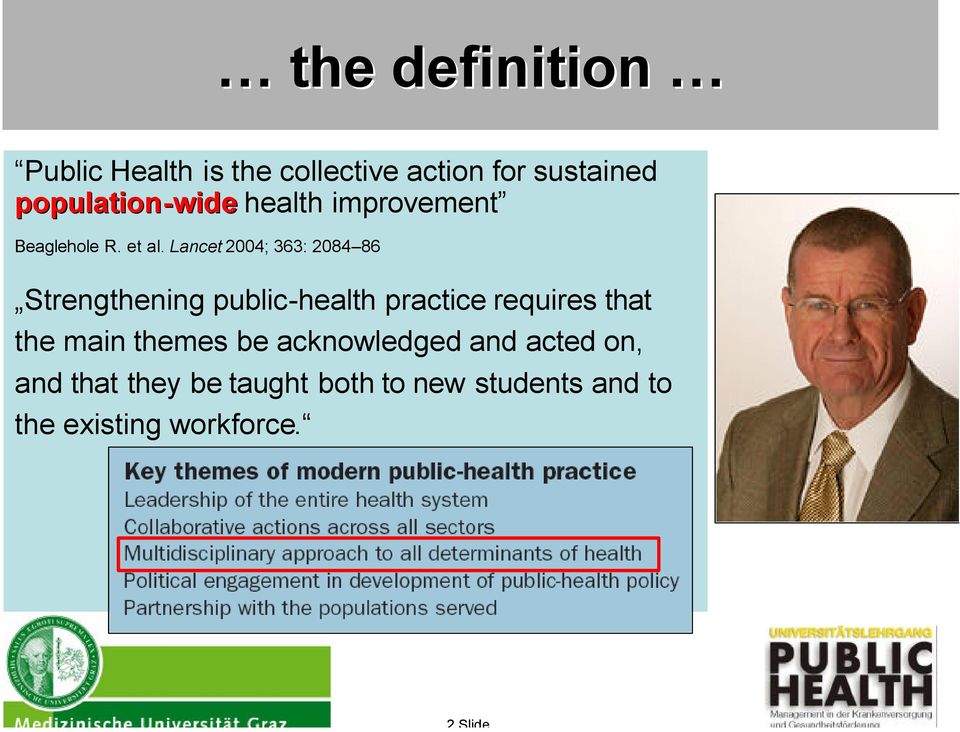 Lancet 2004; 363: 2084 86 Strengthening public-health practice requires that the