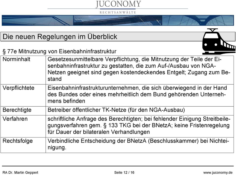 mehrheitlich dem Bund gehörenden Unternehmens befinden Betreiber öffentlicher TK-Netze (für den NGA-Ausbau) schriftliche Anfrage des Berechtigten; bei fehlender Einigung Streitbeilegungsverfahren gem.