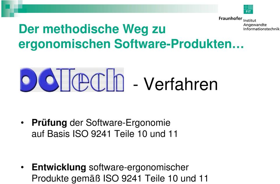 Software-Ergonomie auf Basis ISO 9241 Teile 10 und