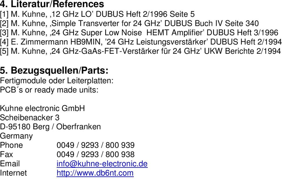 Kuhne, 24 GHz-GaAs-FET-Verstärker für 24 GHz UKW Berichte 2/1994 5.