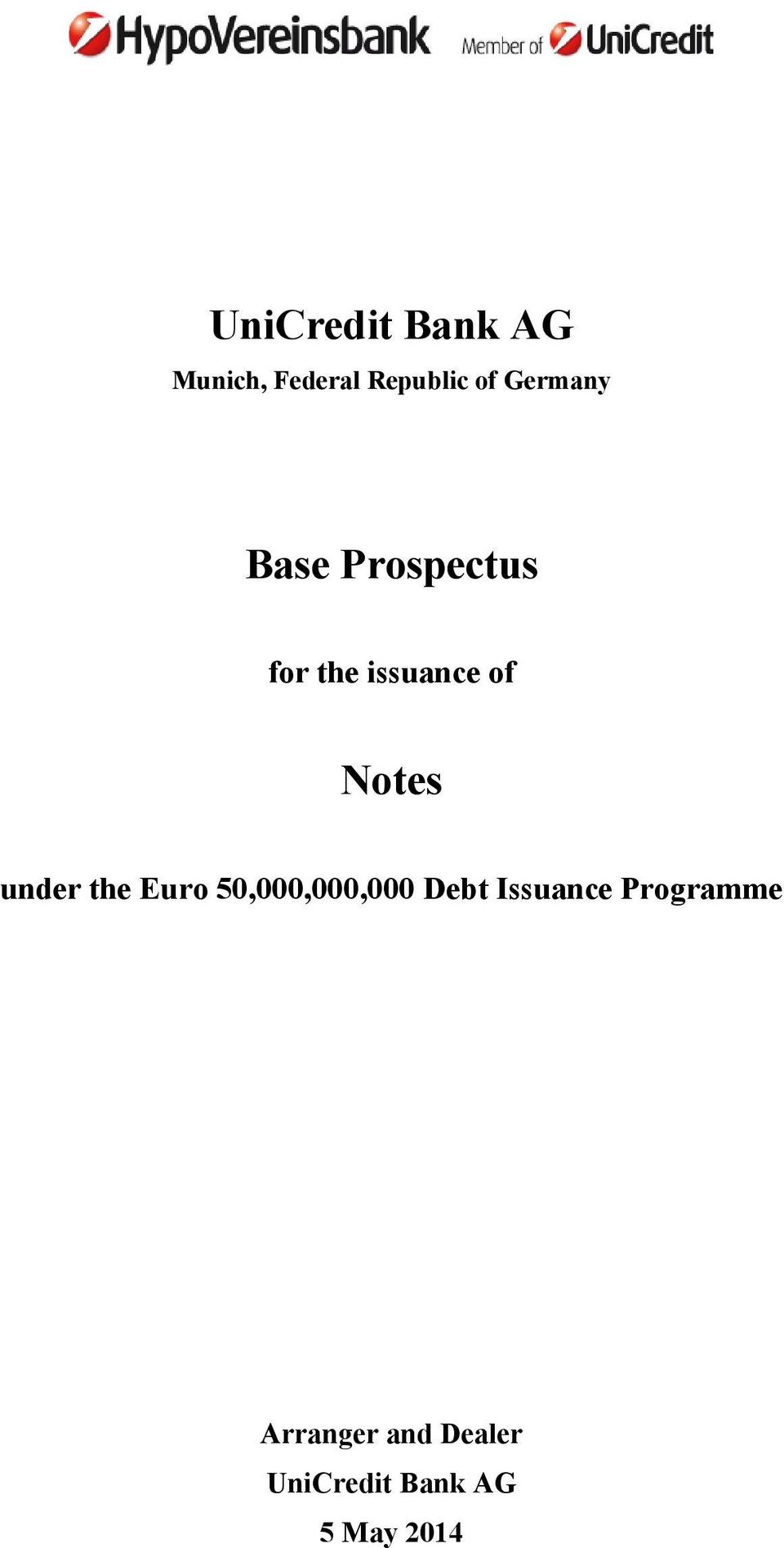 under the Euro 50,000,000,000 Debt Issuance