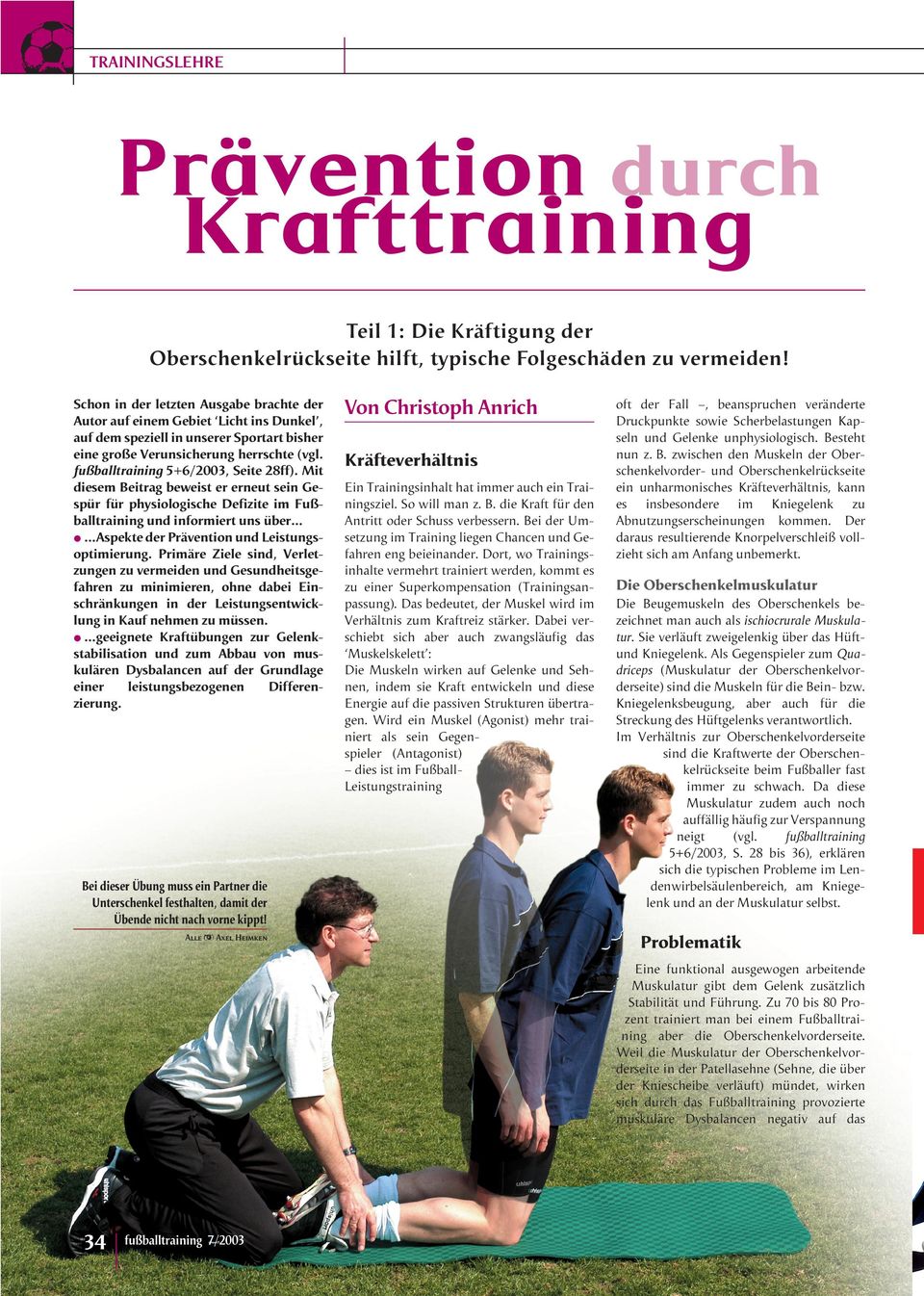 fußballtraining 5+6/2003, Seite 28ff).