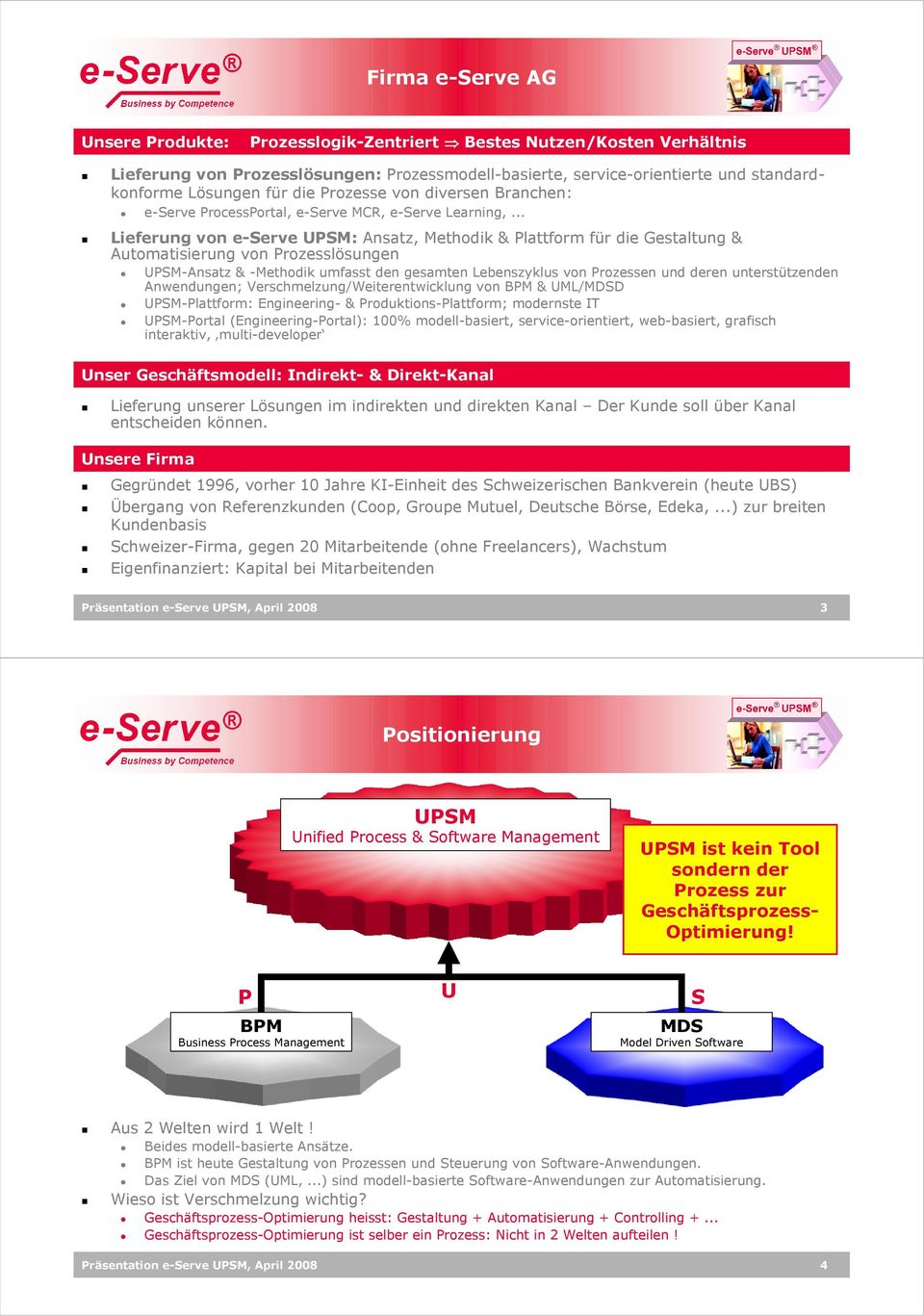 .. Lieferung von e-serve : Ansatz, Methodik & Plattform für die Gestaltung & Automatisierung von Prozesslösungen -Ansatz & -Methodik umfasst den gesamten Lebenszyklus von Prozessen und deren