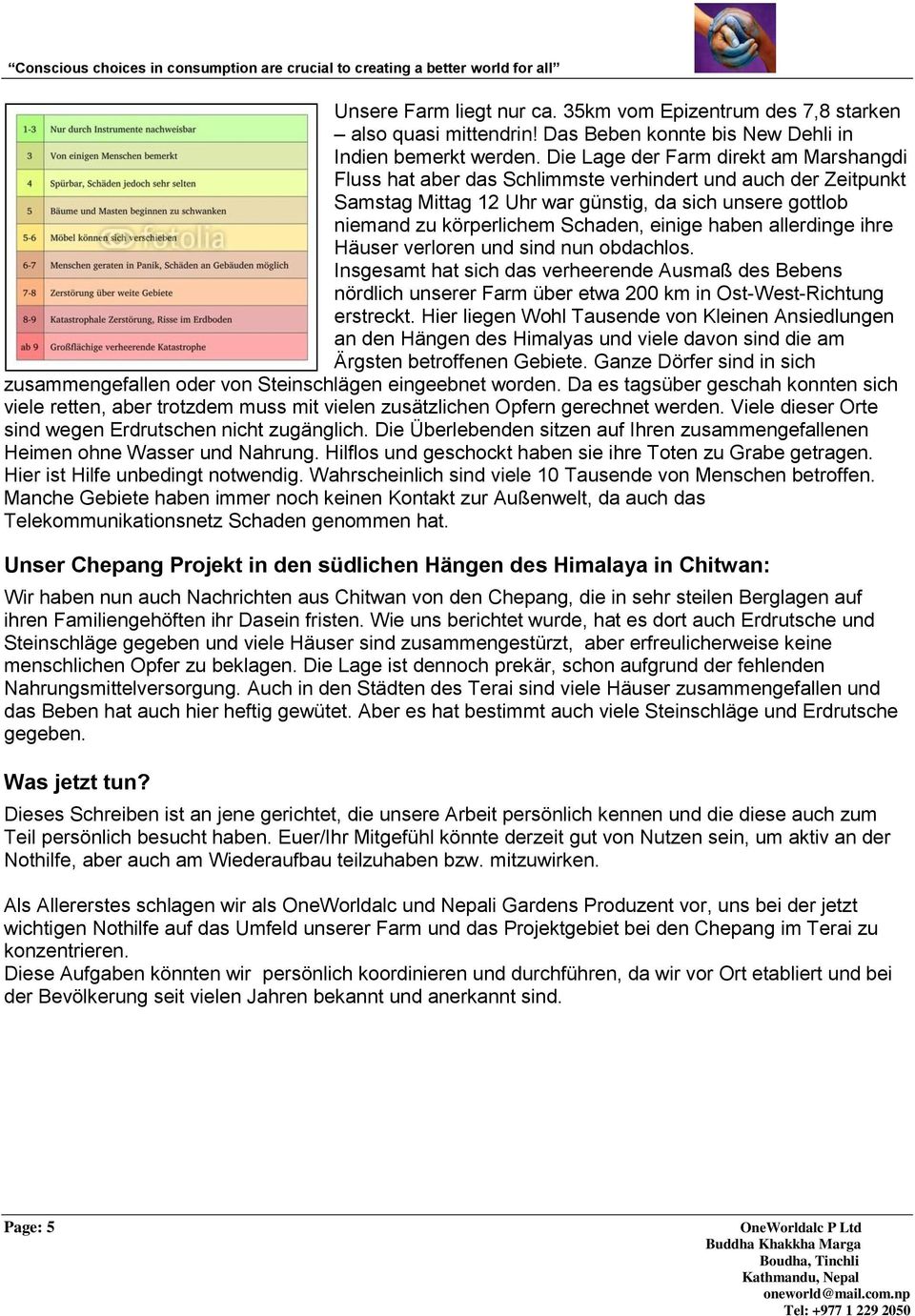 einige haben allerdinge ihre Häuser verloren und sind nun obdachlos. Insgesamt hat sich das verheerende Ausmaß des Bebens nördlich unserer Farm über etwa 200 km in Ost-West-Richtung erstreckt.