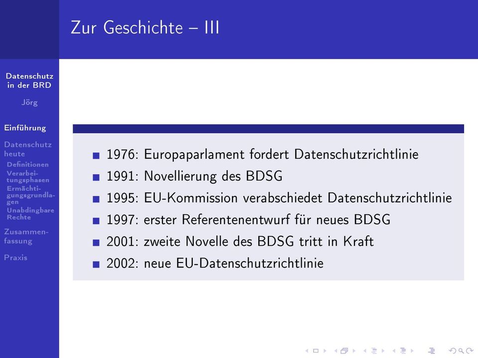 richtlinie 1997: erster Referentenentwurf für neues BDSG