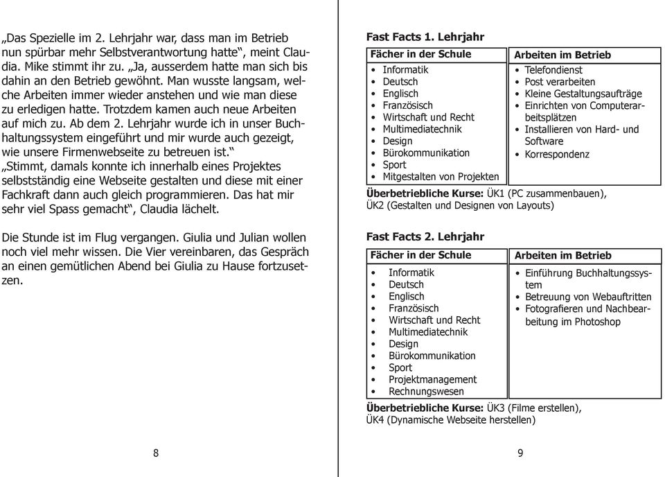 Lehrjahr wurde ich in unser Buchhaltungssystem eingeführt und mir wurde auch gezeigt, wie unsere Firmenwebseite zu betreuen ist.