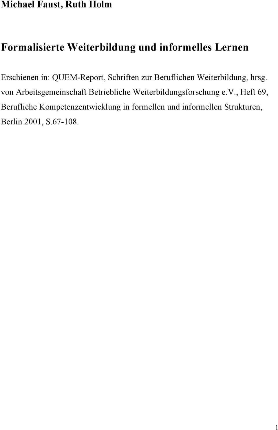 von Arbeitsgemeinschaft Betriebliche Weiterbildungsforschung e.v., Heft 69,