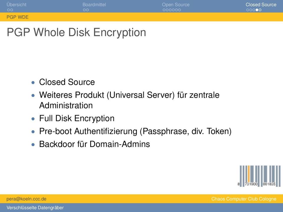 Administration Full Disk Encryption Pre-boot