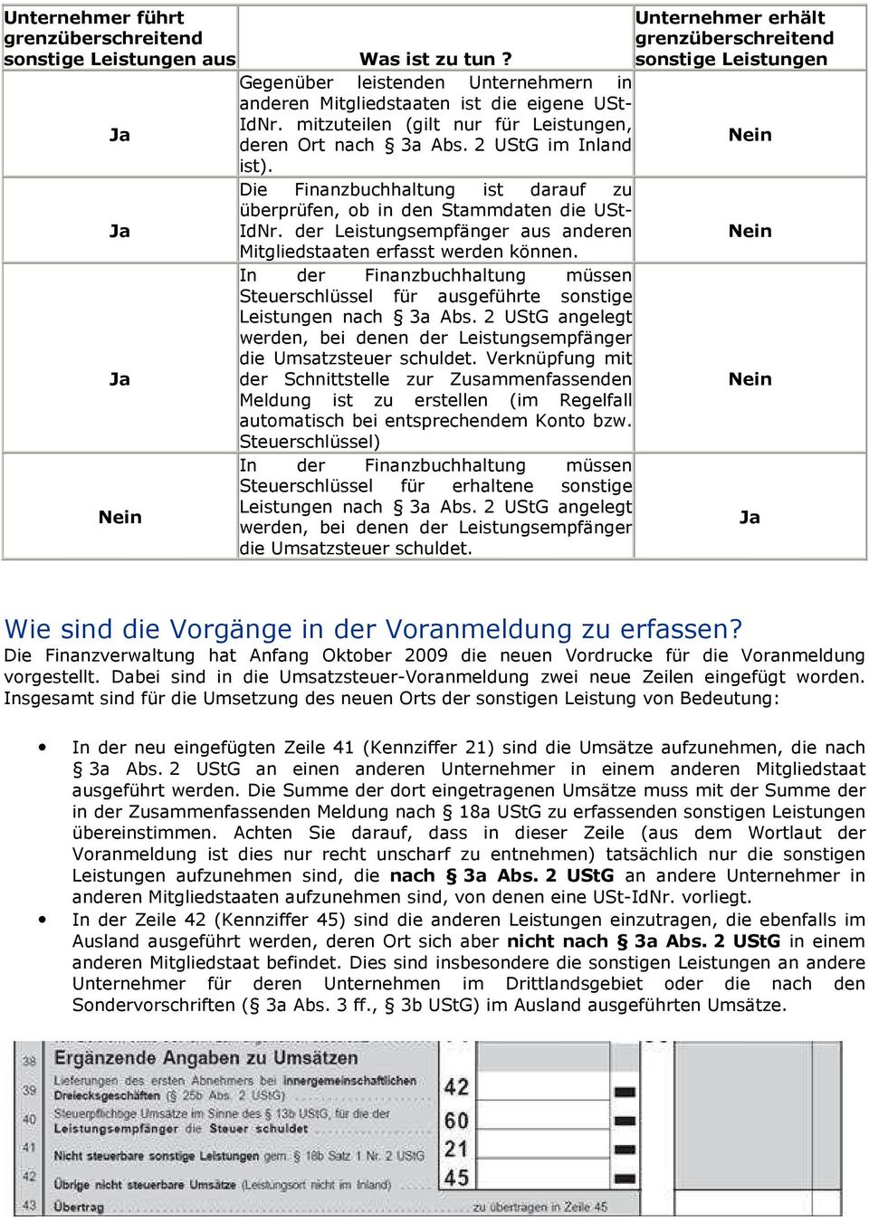 der Leistungsempfänger aus anderen Mitgliedstaaten erfasst werden können. In der Finanzbuchhaltung müssen Steuerschlüssel für ausgeführte sonstige Leistungen nach 3a Abs.