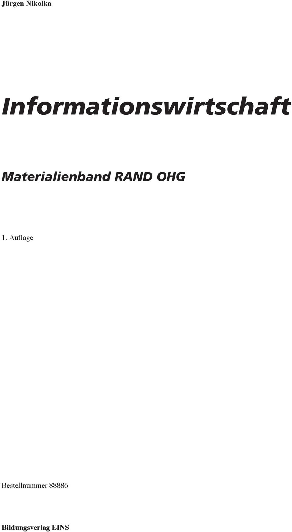 Materialienband RAND OHG 1.