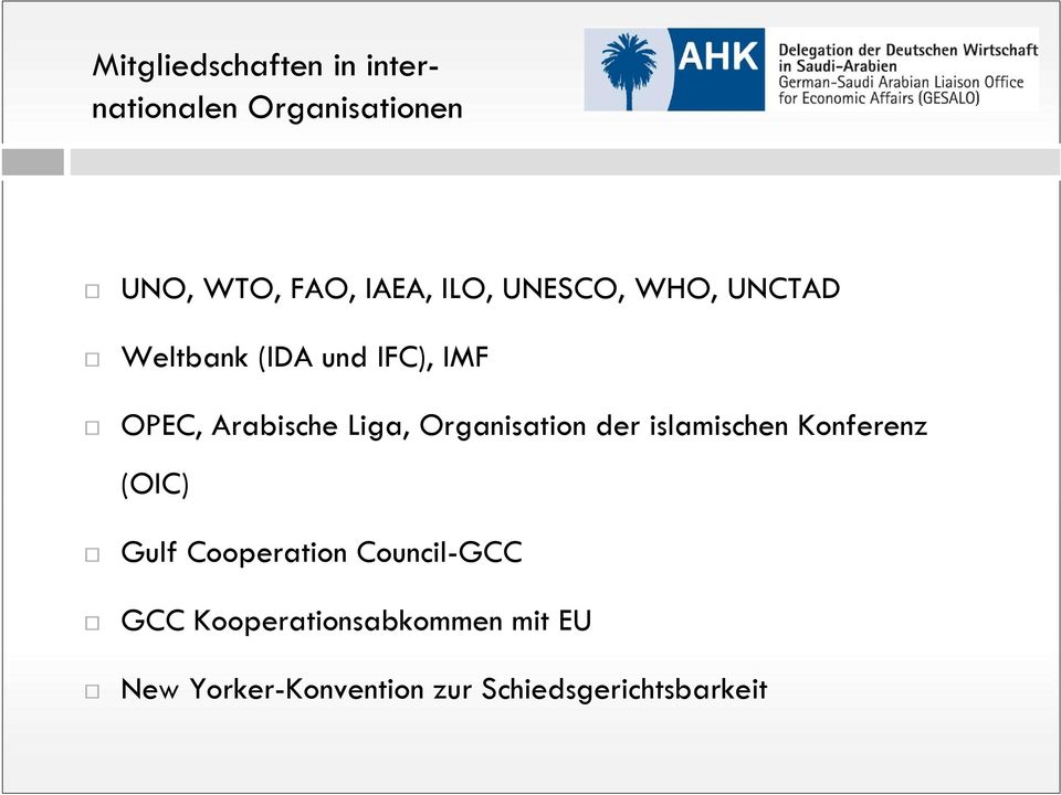 Organisation der islamischen Konferenz (OIC) Gulf Cooperation Council-GCC