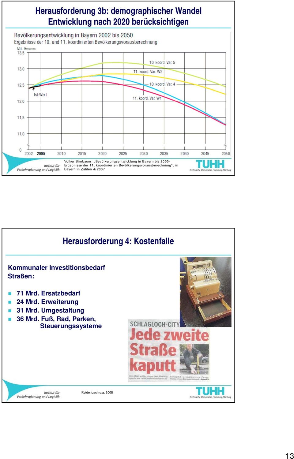 koordinierten Bevölkerungsvorausberechnung ; in Bayern in Zahlen 4/2007 Herausforderung 4: Kostenfalle