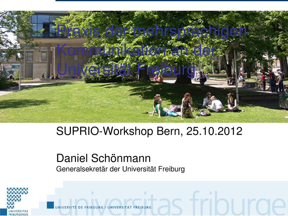 SUPRIO-Workshop Bern, 25.10.