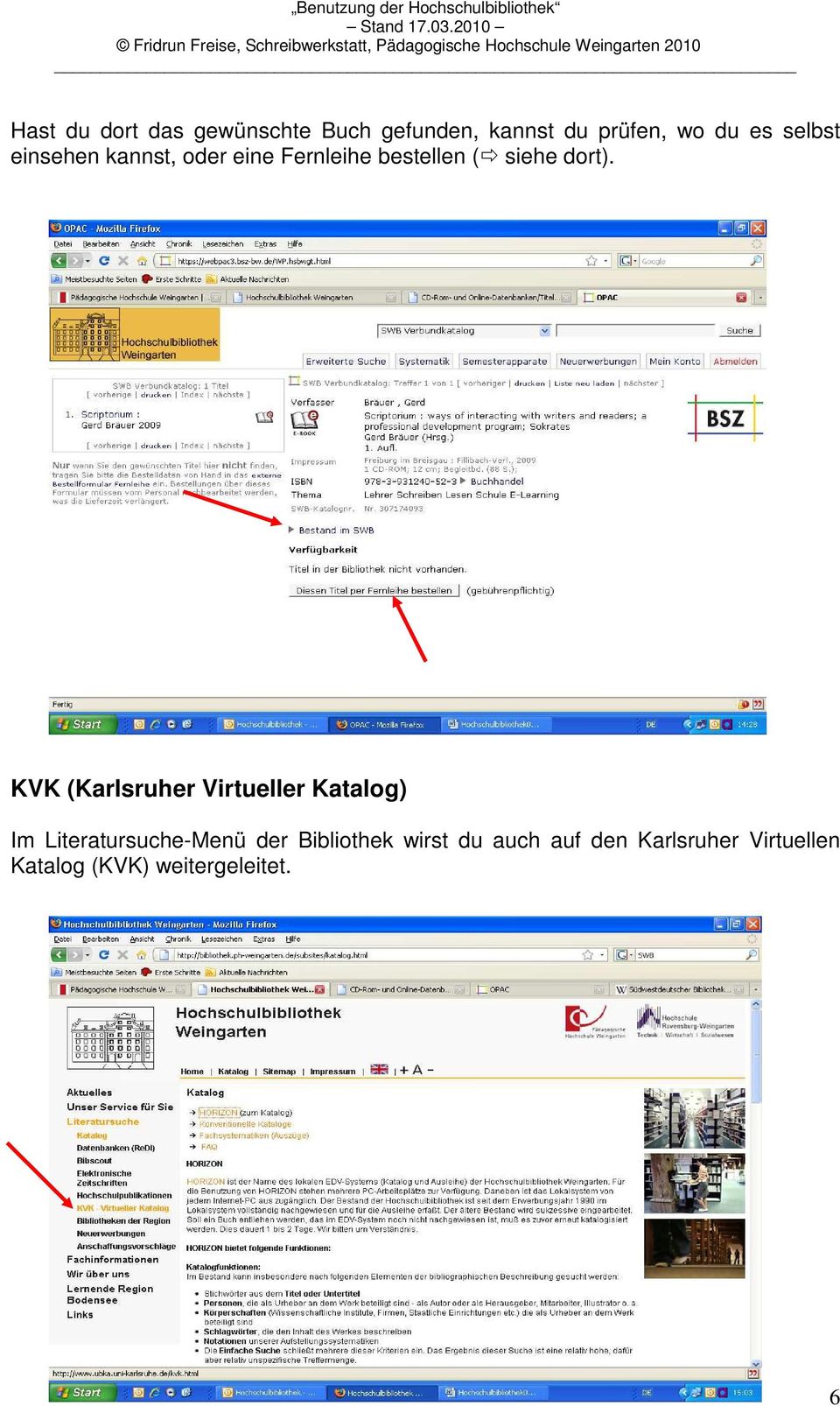 KVK (Karlsruher Virtueller Katalog) Im Literatursuche-Menü der
