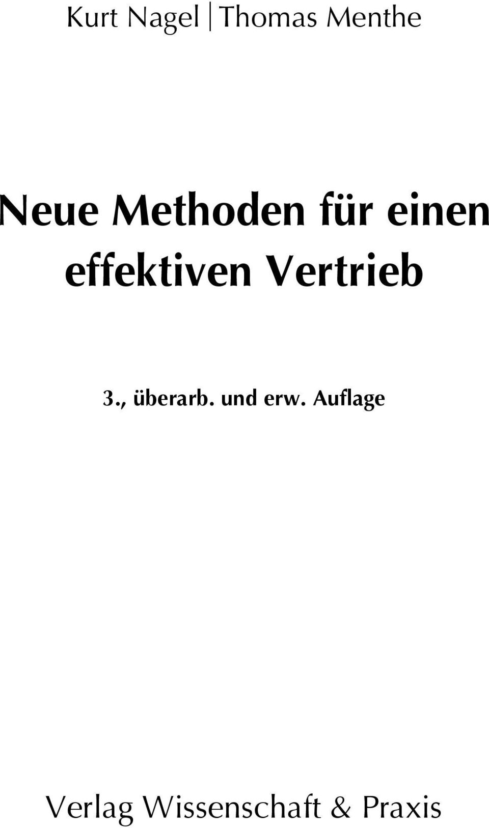 Vertrieb 3., überarb. und erw.