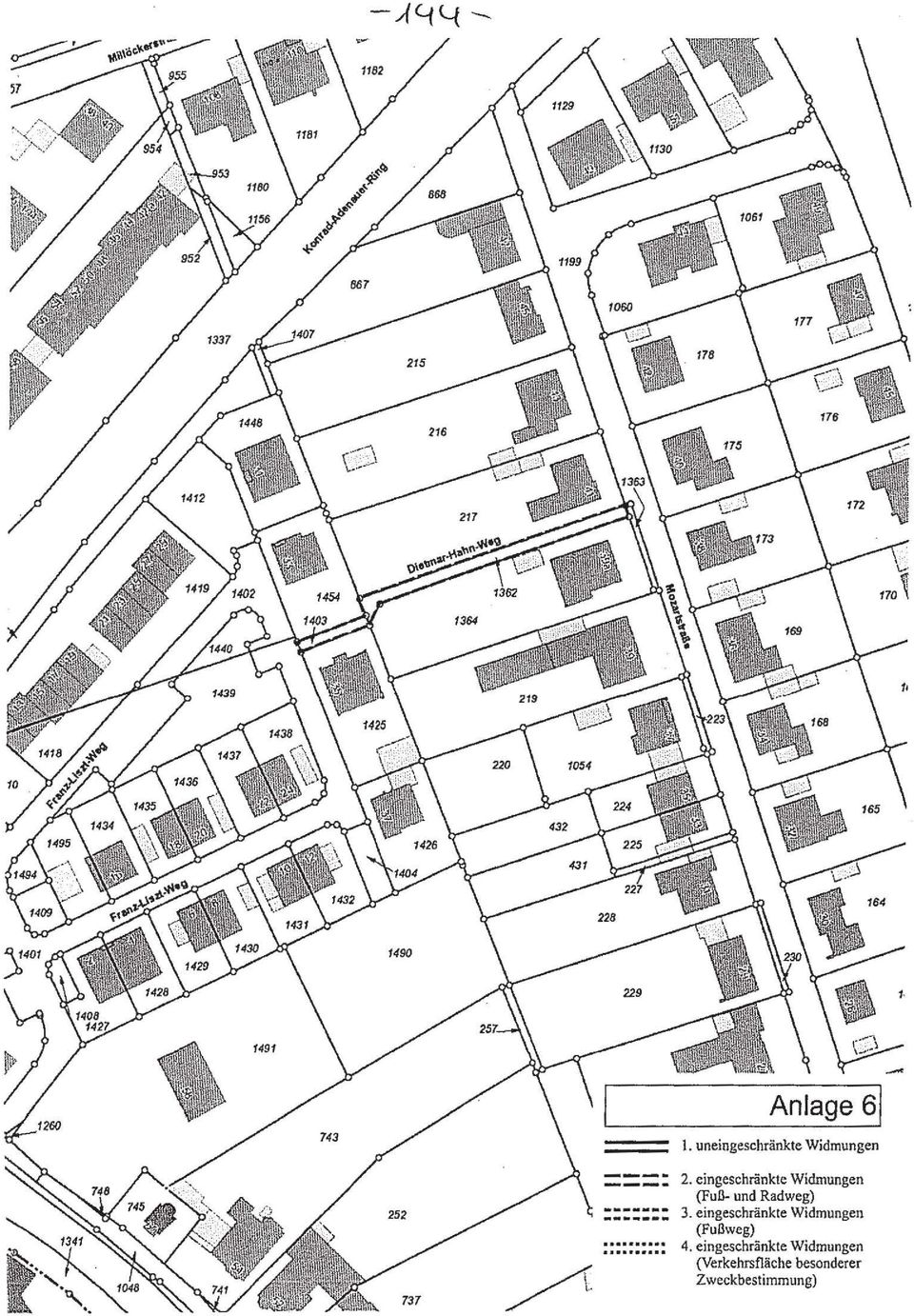 eingeschränkte Widm ~uß- und Radweg) ungen 3.