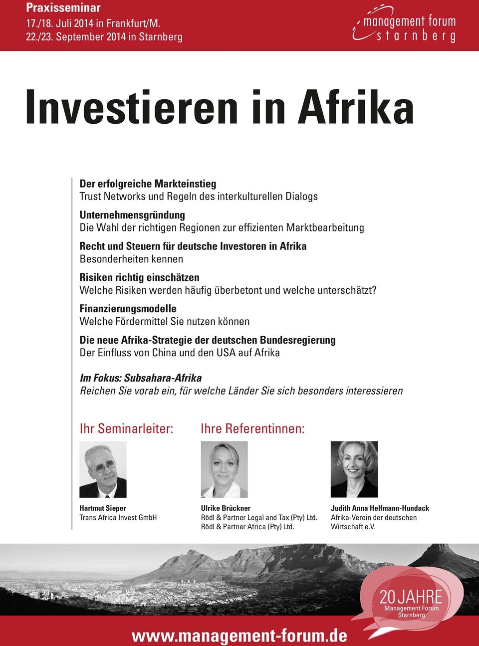 effizienten Marktbearbeitung Recht und Steuern für deutsche Investoren in Afrika Besonderheiten kennen Risiken richtig einschätzen Welche Risiken werden häufig überbetont und welche unterschätzt?