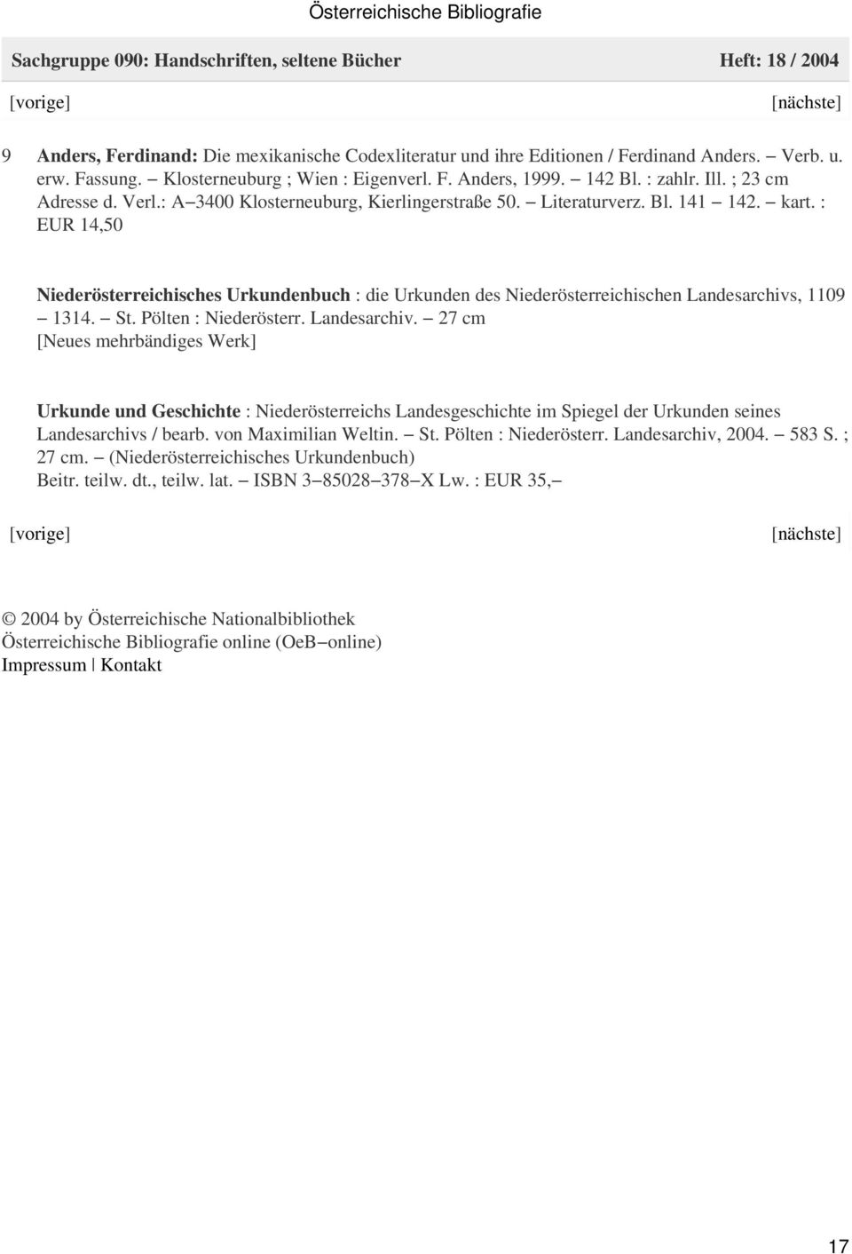 : EUR 14,50 Niederösterreichisches Urkundenbuch : die Urkunden des Niederösterreichischen Landesarchivs