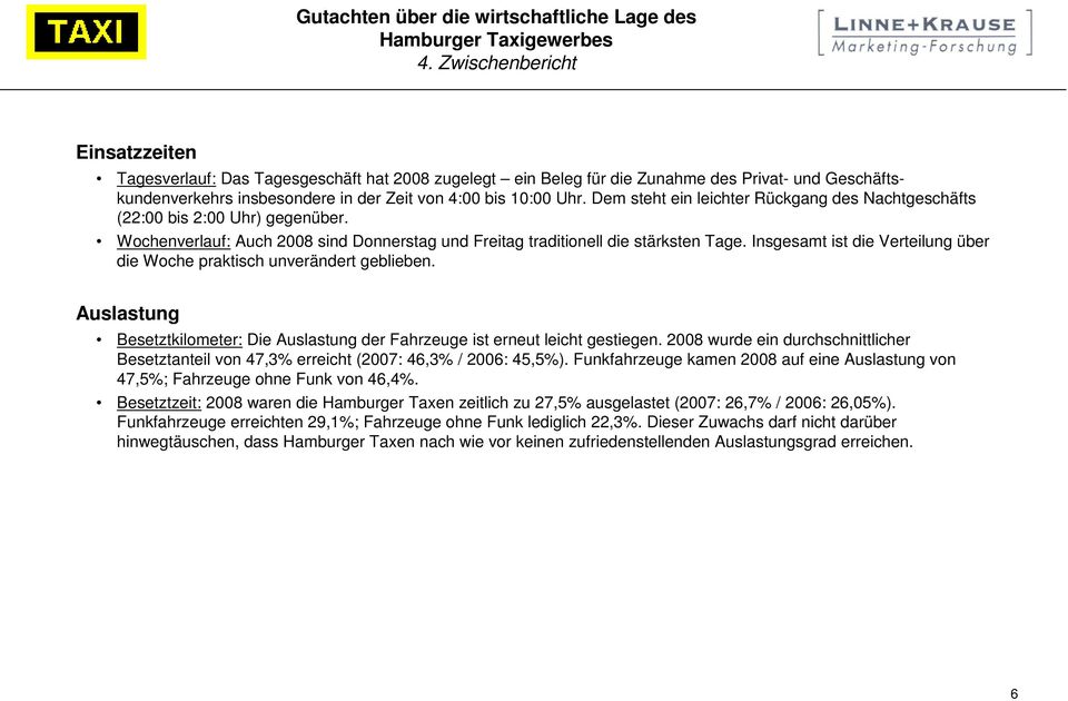 Insgesamt ist die Verteilung über die Woche praktisch unverändert geblieben. Auslastung Besetztkilometer: Die Auslastung der Fahrzeuge ist erneut leicht gestiegen.