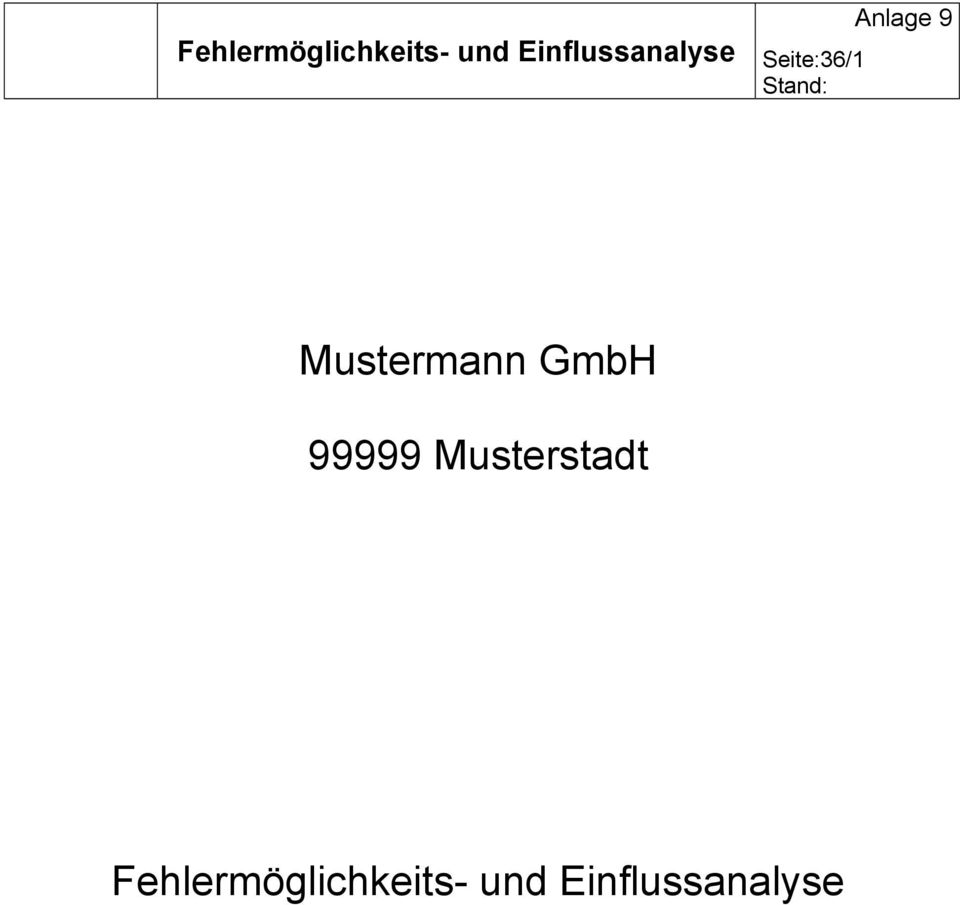 Anlage 9 Mustermann GmbH 99999