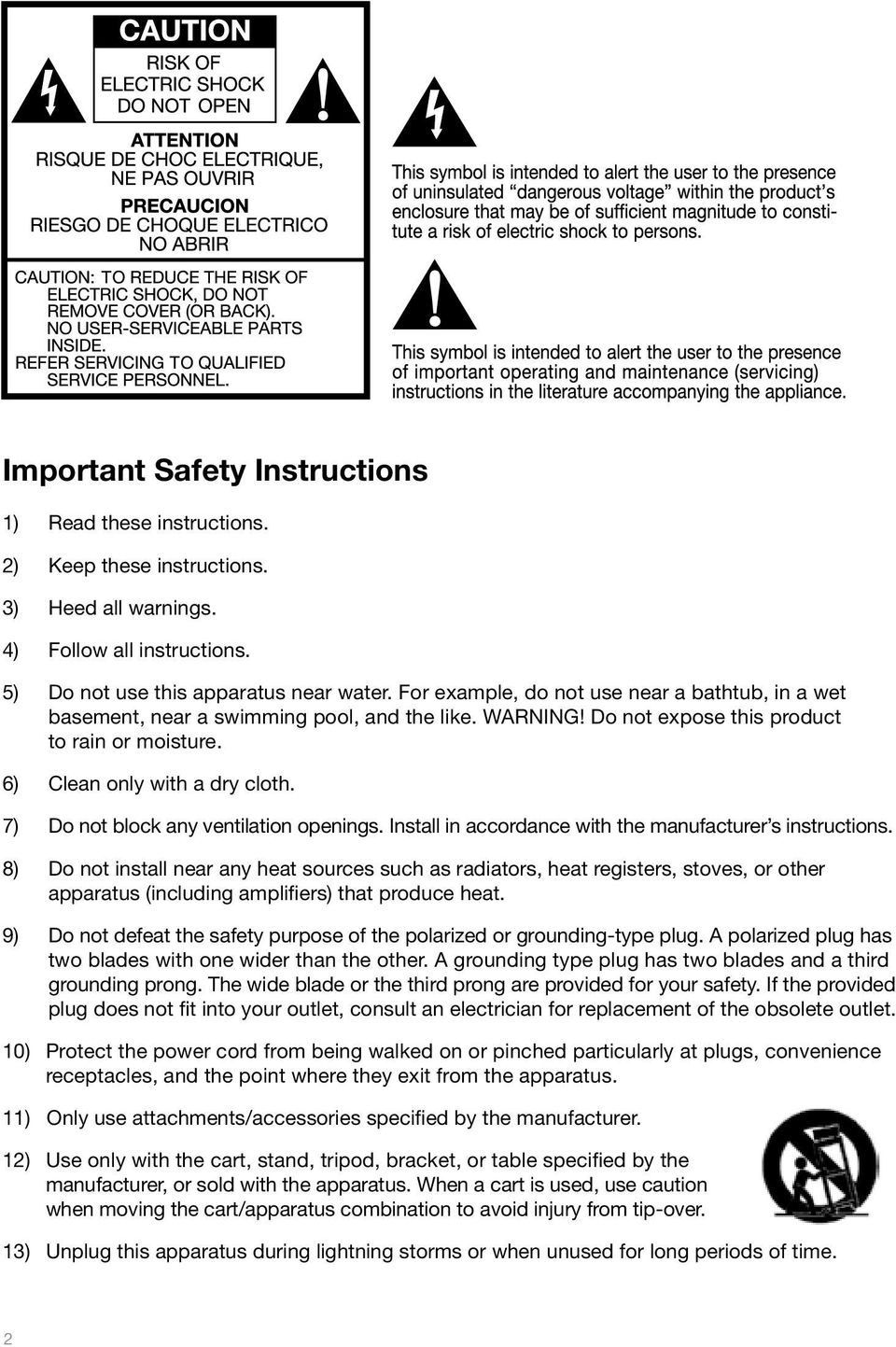 7) Do not block any ventilation openings. Install in accordance with the manufacturer s instructions.