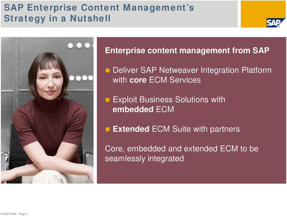 Services Exploit Business Solutions with embedded ECM Extended ECM Suite