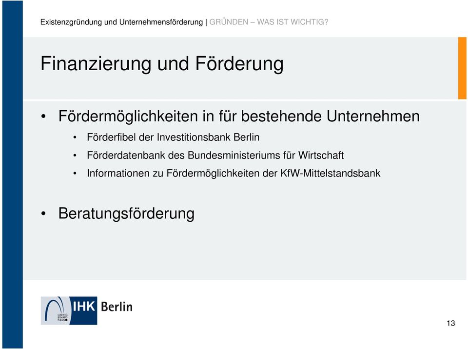 Förderfibel der Investitionsbank Berlin Förderdatenbank des Bundesministeriums