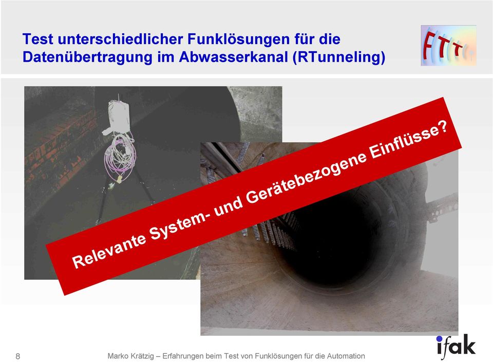 Datenübertragung im Abwasserkanal