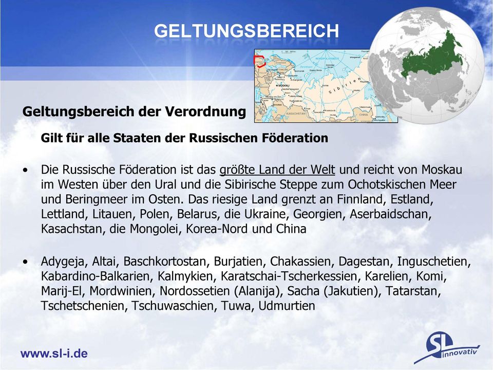 Das riesige Land grenzt an Finnland, Estland, Lettland, Litauen, Polen, Belarus, die Ukraine, Georgien, Aserbaidschan, Kasachstan, die Mongolei, Korea-Nord und China Adygeja,