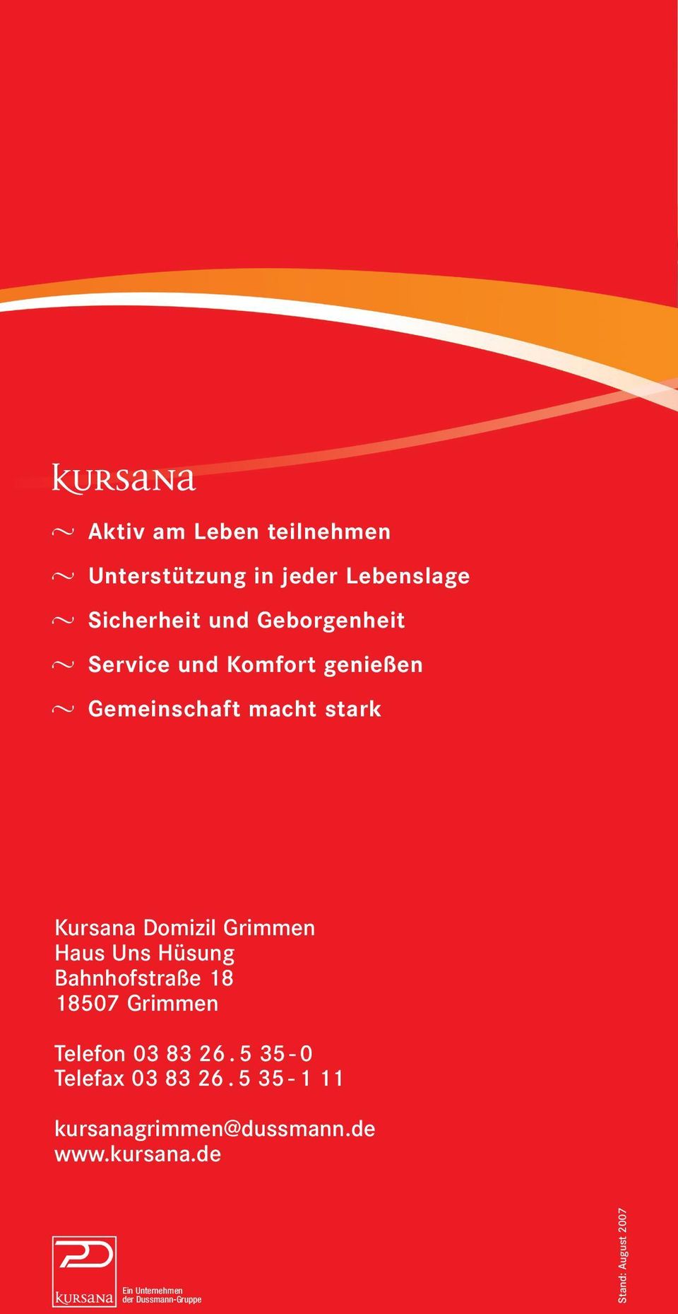 Hüsung Bahnhofstraße 18 18507 Grimmen Telefon 03 83 26. 5 35-0 Telefax 03 83 26.