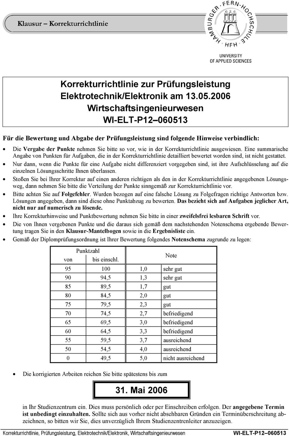 Korrekturrichtlinie ausgewiesen. Eine summarische Angabe von Punkten für Aufgaben, die in der Korrekturrichtlinie detailliert bewertet worden sind, ist nicht gestattet.