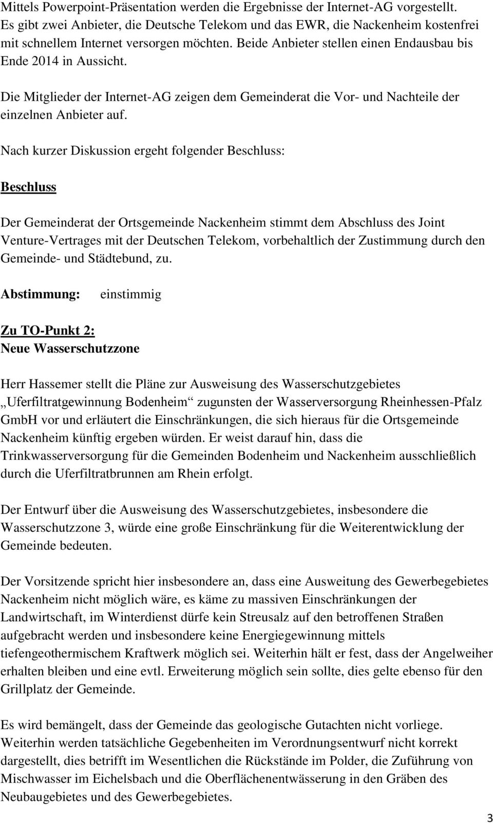 Die Mitglieder der Internet-AG zeigen dem Gemeinderat die Vor- und Nachteile der einzelnen Anbieter auf.