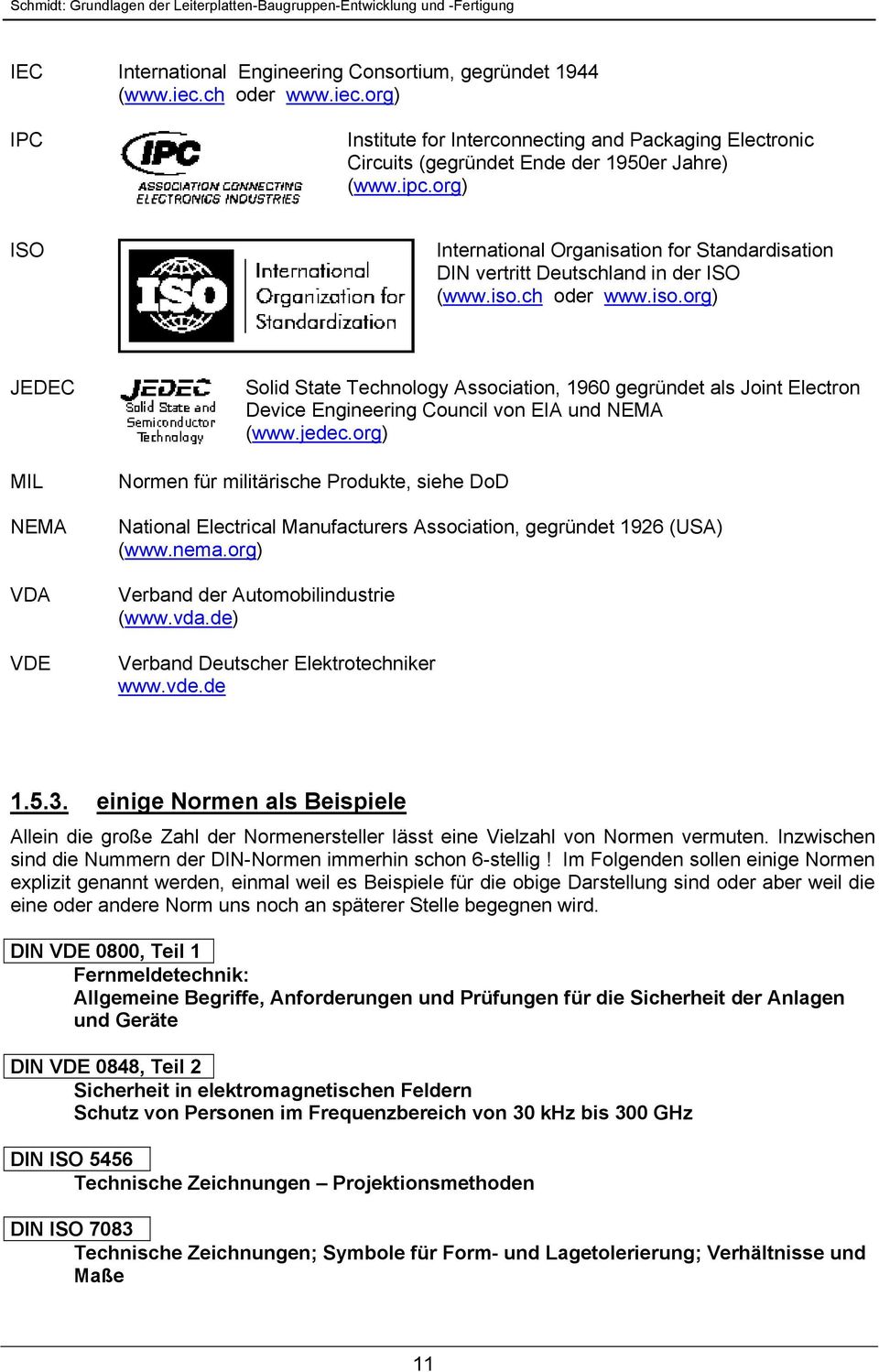 ch oder www.iso.org) JEDEC MIL NEMA VDA VDE Solid State Technology Association, 1960 gegründet als Joint Electron Device Engineering Council von EIA und NEMA (www.jedec.