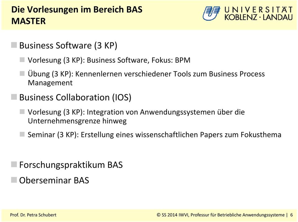 Integration von Anwendungssystemen über die Unternehmensgrenze hinweg Seminar (3 KP): Erstellung eines