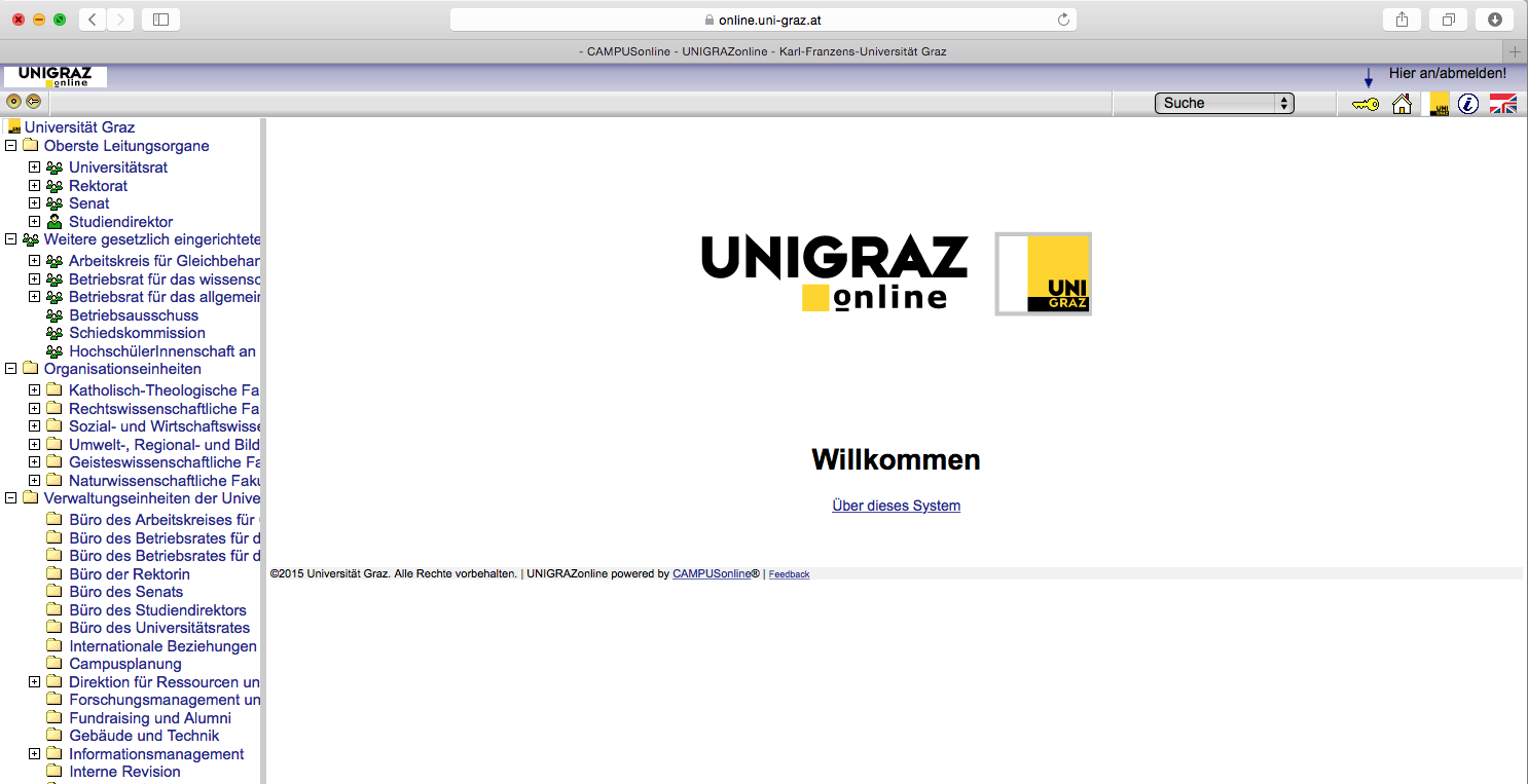 UNIGRAZonline UNIGRAZonline UNIGRAZonline UNIGRAZonline (UGO) ist ein Informationsmanagementsystem an der Karl- Franzens- Universität Graz mit dem die Lehr- und Prüfungsverwaltung abgewickelt wird.