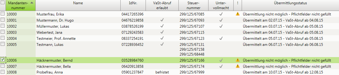 Beachten Sie Sie müssen für jede Ihrer Kanzleien die Vollmachtengeber-Stammdaten separat importieren.