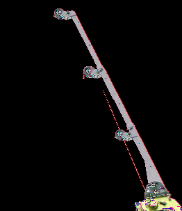 zulässige Belastung, Ausladung u. Auslegerlänge Klappspitze / Standard 4 strängig 23,75 m 2 strängig 49,5 m Montagespitze / Standard Traglast max. 700 kg Traglast max.