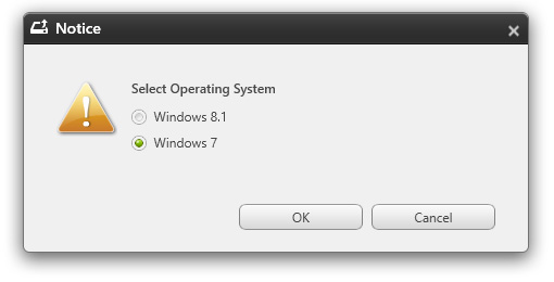 Wählen Sie Windows 7 und klicken Sie anschließend auf OK und folgen Sie den Anweisungen. Windows wird neu gestartet. Ersetzen Sie Windows 8.