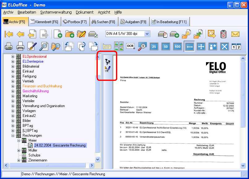 Elektronische Signaturen Beim Übertragen einer Datei ins ELOoffice wird nun geprüft, ob es dazu eine Signaturdatei