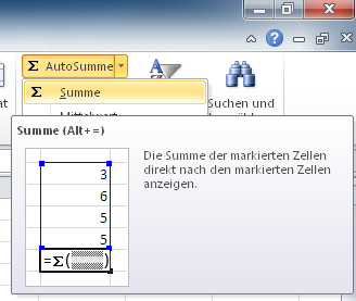 Tabellenkalkulation Automatische Summen Excel kann automatisch die Zahleneingaben in einer Spalte summieren. Öffnen Sie die Datei "asthma1.