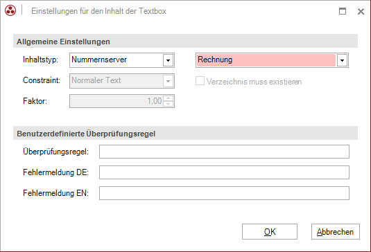 Seite 207 Eingabemasken Verwendung des Nummernservers Nachdem entsprechende Definitionen für den Nummernserver eingetragen wurden, können diese in Zusammenhang mit Textfeldern im Designer von