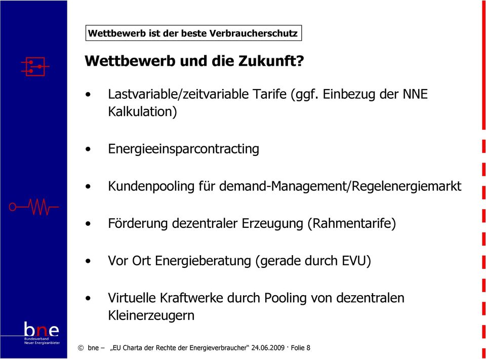 demand-management/regelenergiemarkt Förderung dezentraler Erzeugung (Rahmentarife) Vor Ort